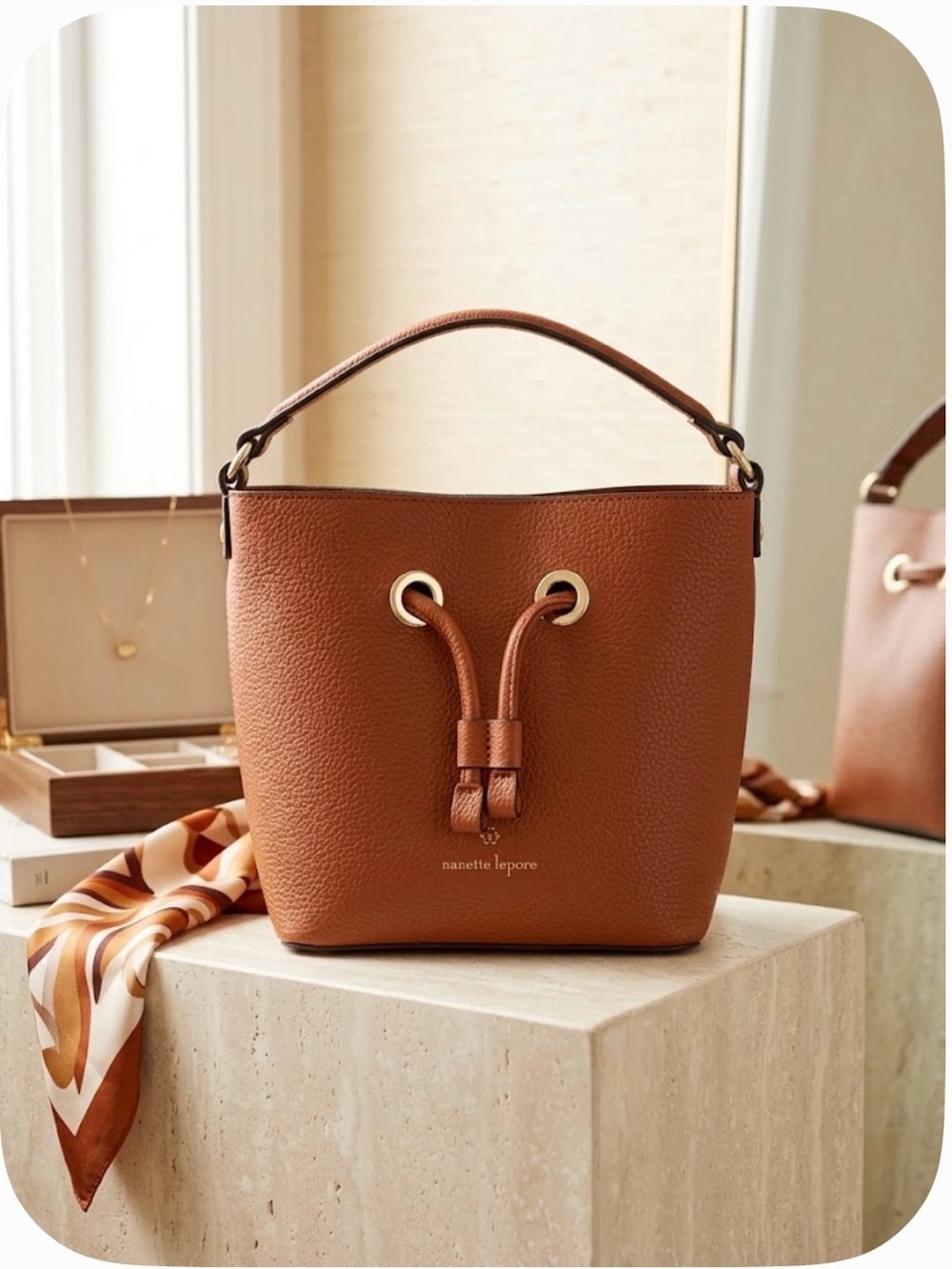 Nanette Lepore Ginger Vegan Leather Mini Bucket Bag